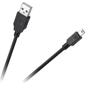 USB-A uz miniUSB kabelis Cabletech KPO3889-2, melns, datu un uzlādes kabelis