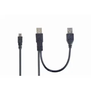 USB cable GEMBIRD 0.9 m, USB 2.0, Micro-USB A to Mini-USB B, male–male, black