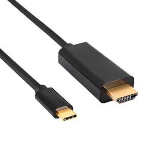 HDMI cable Akyga AK-AV-18 — USB-C to HDMI Type A, 1.8 m, HDMI 1.4, gold-plated contacts, black