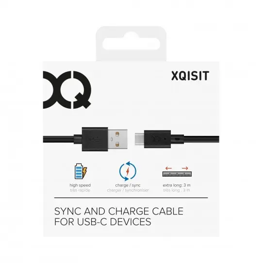 Xqisit 31298 USB 2.0 kabelis USB A→USB C 3 m Photo 2