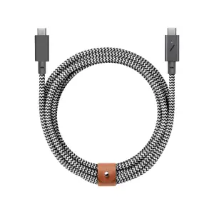 Кабель USB-C — USB-C Native Union Belt 2,4 м USB 2.0, чёрный/белый
