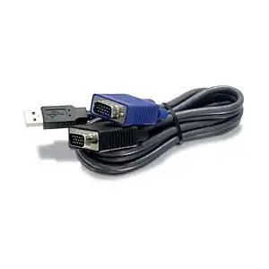 KVM kabelis TRENDnet TK-CU15 — VGA HDB-15 + USB 1.1, 4.5 m, melns