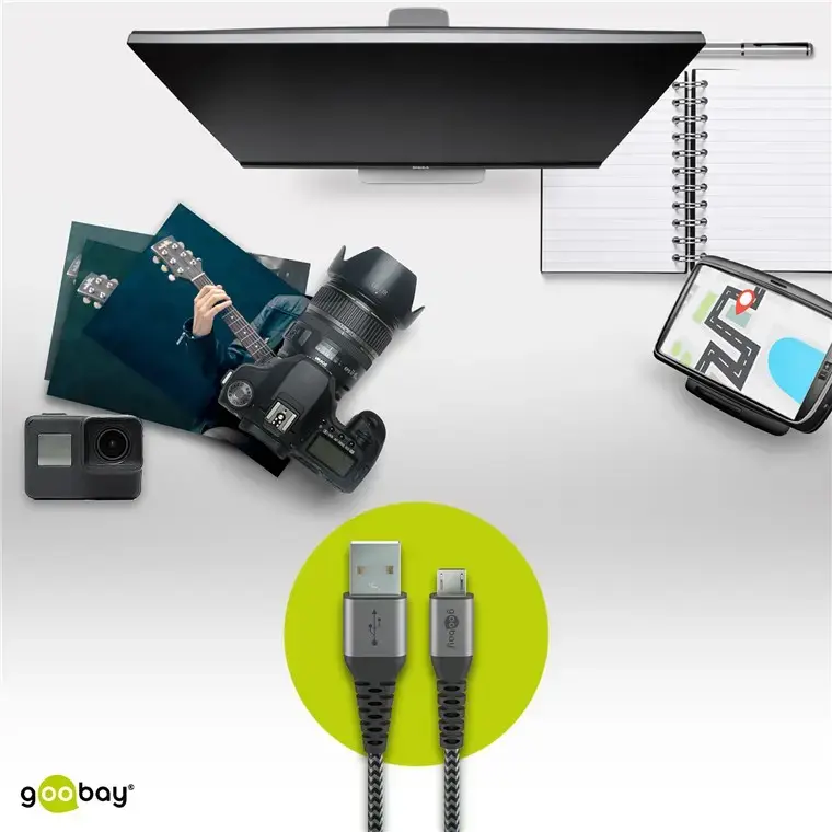 USB 2.0 kabelis GOOBAY 49282 Micro‑USB B — 1 m Photo 3