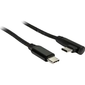 USB-C uz USB-C kabelis Triton 1 m melns (88885581) — datu kabelis, apgriežami savienotāji