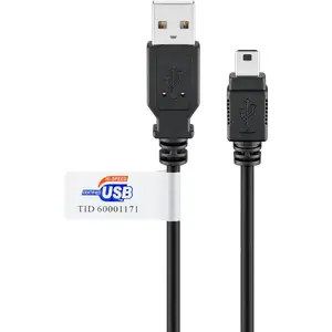 Кабель USB 2.0 Hi-Speed GOOBAY Mini-USB B — USB A, 3 м, чёрный