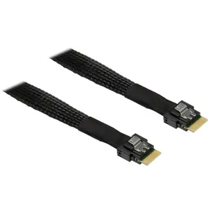 Cable INTEL MiniSAS SFF-8654 4i to SFF-8654 4i, 0.7 m, 24 Gbit/s, black