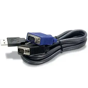 Кабель KVM TRENDNET TKCU10 USB/VGA 2.8 м, чёрный, 2x HD15 M