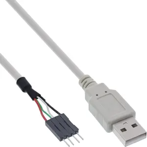 Intos USB 2.0 adapter cable Type A male to 4-pin header male, 0.40 m, beige