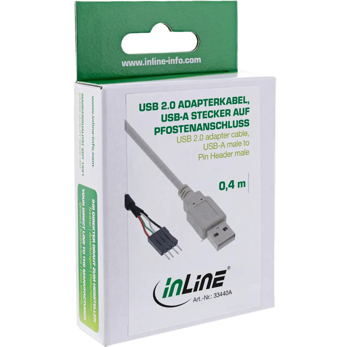 Intos USB 2.0 кабель Type A — 4‑pin 0,40 м Photo 2