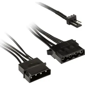 Kolink 3-pin Fan Power to 2×4-pin Molex Adapter, 245 mm, black