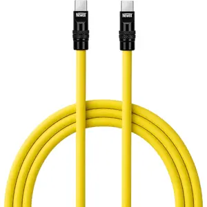 USB-C cable Newell NL4987, 100 W power delivery, 2 m, silicone, yellow-black