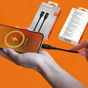USB-C charging cable Tiross M104 100W 1.5 m with LED power display