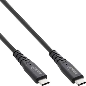Кабель USB4 InLine USB-C (м) — USB-C (м), USB4 Gen 3x2, 40 Гбит/с, PD 240 Вт, 8K@60 Гц, TPE, 2 м