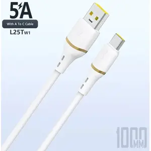 USB-A to USB-C cable Dudao L25T 1 m, 5 A, white