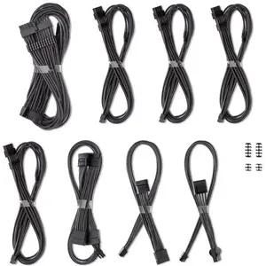 CableMod C-Series Pro ModMesh cable kit for Corsair RMi/RMx/R power supplies — Carbon color