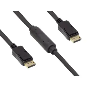 DisplayPort cable Alcasa 4810-150G 15 m, DisplayPort to DisplayPort, 7 mm diameter, black
