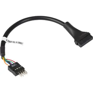 Internal USB 3.0 adapter cable Akyga AK-CA-75 — 19-pin (motherboard) to 9-pin (front panel), 0.2 m, black