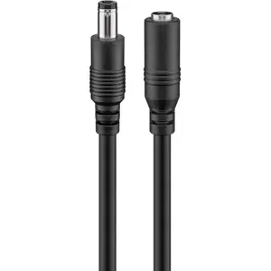 DC extension cable GOOBAY 5.5x2.5 mm plug-socket, 10 m, black