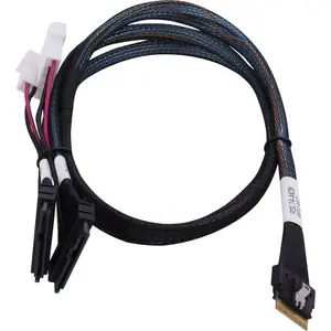 SAS kabelis ADAPTEC Microchip Technology 2305500-R SlimSAS ×8 līdz 2×2SFF-8639 (U.2), 0,8 m, melns