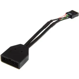 USB 19-pin to USB 9-pin adapter cable 0.15 m, black, No name ZUUS-173