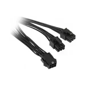 PCIe 6-pin to PCIe 6-pin x2 power splitter cable, 0.15 m, No name ZUAD-766, black