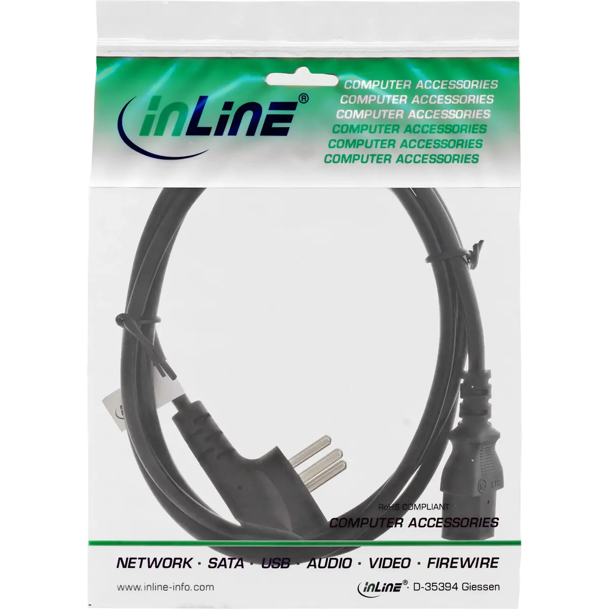 InLine power cable Type H to IEC C13, 3 m Photo 2