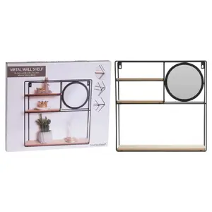 Sienas plaukts H&S Decoration VidaXL 445865 — melns, 400×100×400 mm, slodze 5 kg