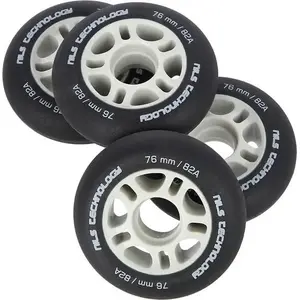 Inline skate wheels Nils Extreme PU 76x24 82A black matte (4 pcs)