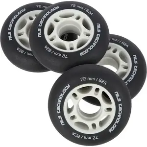 Wheels set for inline skates Nils Extreme PU 72x24 82A black matte (4 pcs.)