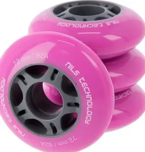 Roller Skate Wheels Nils Extreme PU 72x24 mm 82A set of 4, pink