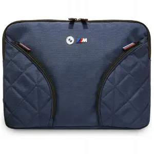 Чехол для ноутбука BMW Nylon Pockets & Metal Logo Sleeve 14" тёмно‑синий — защитный рукав