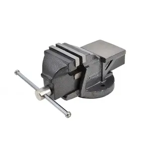 Bench vice AWTools AW24234, cast-iron, 20 kg weight, fixed-mount workshop clamp
