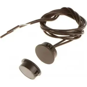 Magnetic Contact Sensor SATEL B-2FLF-BR cylindrical brown for door and window monitoring