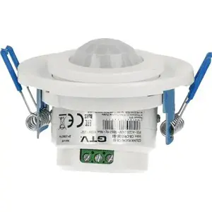 Встраиваемый датчик движения GTV CR-15 800W 220–240V 360° IP20 белый, дальность 8 м ±2,2–4 м, совместим с LED