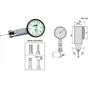 Dial Test Indicator INSIZE CZUJNIK DIATEST 0.2/0.002/30 model 2380-02, measurement range 0.2 mm, resolution 0.002 mm, stem 30 mm