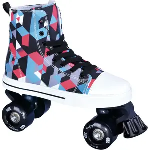 Youth Canvas Roller Skates L.A. Sports 14120SBK size 35 — high-top, lace-up, four-wheel skates