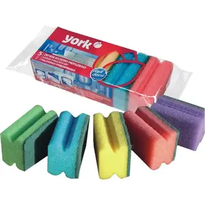 Kitchen scrubbers pack York 5 pieces — profilowany design, multi-surface cleaning