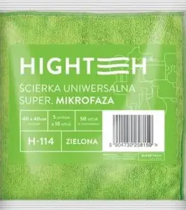 Микрофибровая салфетка Hightech H-114, 40 x 40 см, зелёная, универсальная