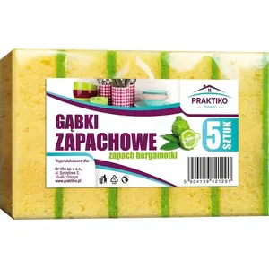 Губки для мытья Praktiko с ароматом бергамота, набор 5 шт.