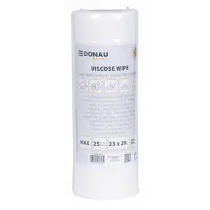 Cleaning Wipes Donau Home roll, viscose 70%, 25 sheets, 23×39 cm, white