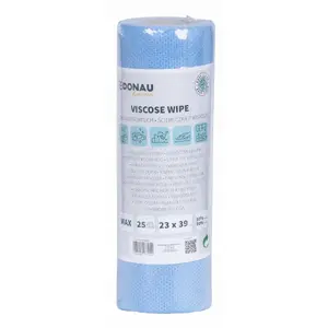 Cleaning Cloth Donau Home roll, viscose 70%, max size 23×39 cm, 25 sheets, blue