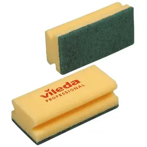 Scrubbing Sponge VILEDA PROFESSIONAL 1641, yellow-green, two-layer abrasive-cleaning