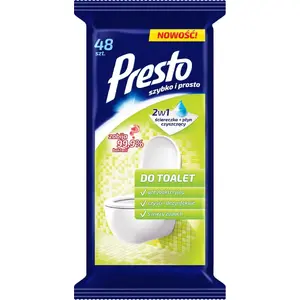 Cleaning Wipes PRESTO PRESTO for Toilets 48 pcs, white