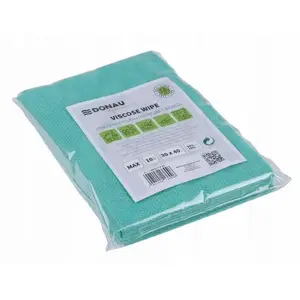 Donau Home cleaning cloth, viscose 70%, foldable, max 30x40 cm, pack of 10, green