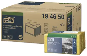Cleaning cloth Tork 194650 — paper wipes, yellow, 160×193 mm, pack of 40