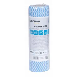Cleaning cloth Donau Home microfiber-viscose blend roll, wave texture, 70% viscose, 23×39 cm, 25 sheets, blue