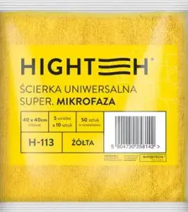 Микрофибровая универсальная салфетка Hightech H-113, 40×40 см, жёлтая