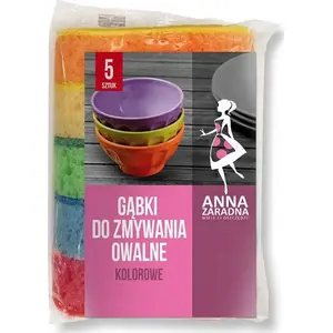 Mazgāšanas sūkļi Anna Zaradna ovāli krāsaini, komplekts 5 gab., miks