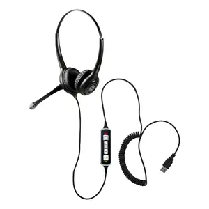 Vadu austiņu mikrofons cellular line Geemarc CLA3 A-USB — uz auss (supraaural), galvas stīpa, 2.5 m, melna