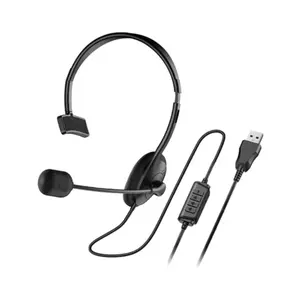 Austiņas ar mikrofonu Genius HS-100U vadu, galvas saite, USB Type-A, apkārtusskājas, kabelis 2 m, melnas